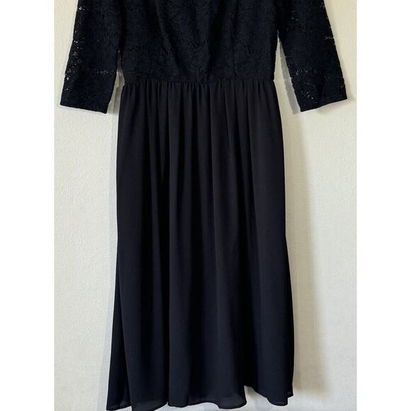 Claudie Pierlot Size 36 Black Lace Dress Open Back Retro Whimsy Goth Parisian - Picture 5 of 12